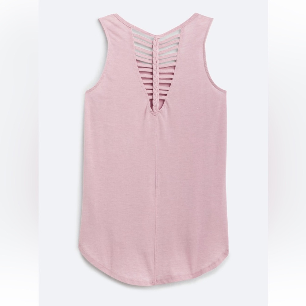 Sage Light Pink Braided Back Tank Top - Picture 3 of 4